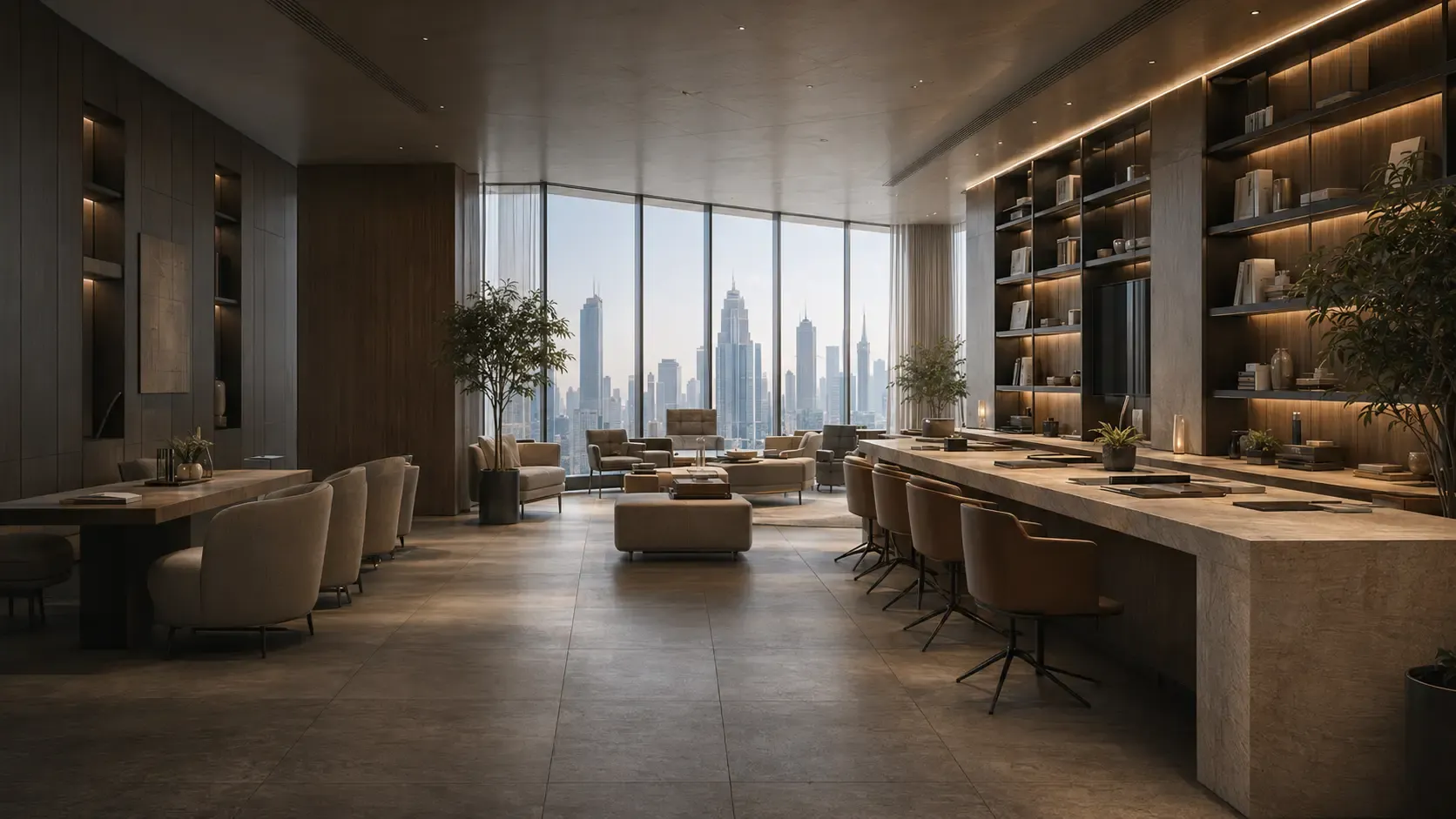 Conceptual executive office used as a visual placeholder for the LIVARO projects collection