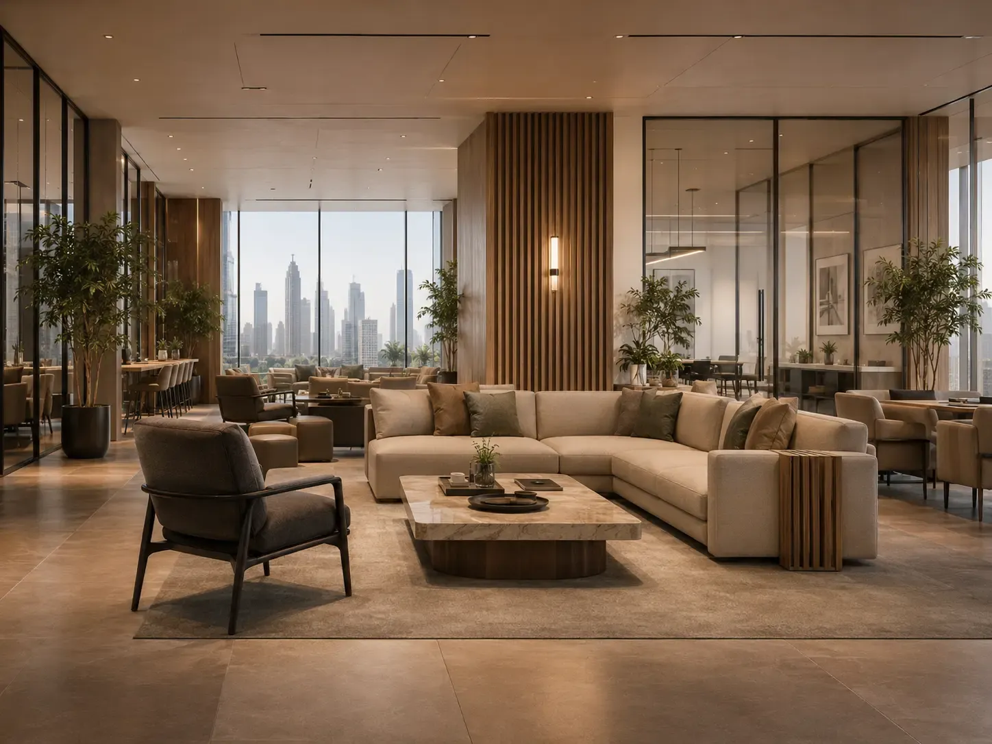 Conceptual corporate lounge used as a visual placeholder for a future verified project